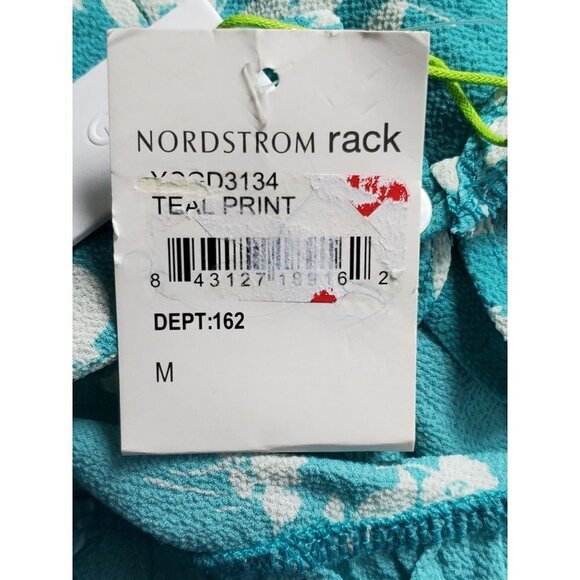 Good Luck Gem Teal Floral Size Medium Ruffle Dress - Picture 10 of 11